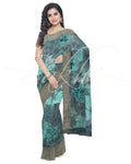 IMS-13228 - Grey &  Faux Linen Saree