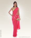 IS-0006 Pink & Gold Lycra Saree
