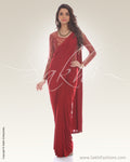 IS-0007 Maroon Lycra Saree