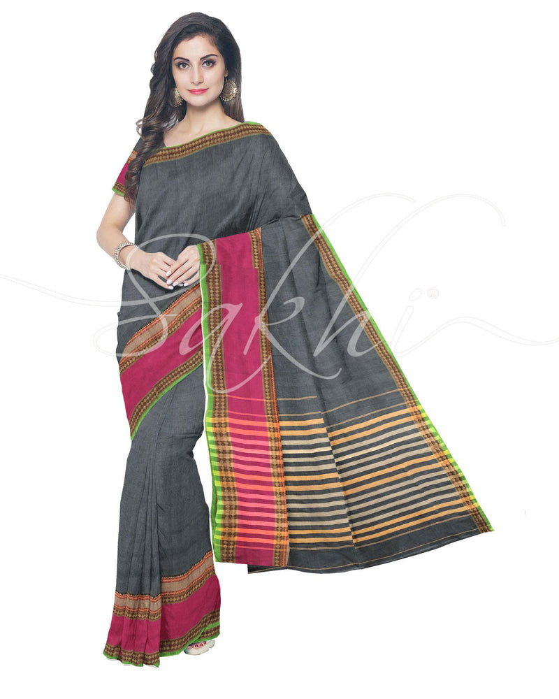 ITS-14691 - Silver Grey &  Cotton Saree