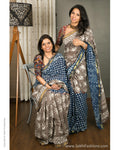 L10G-EEQ - Blue & Grey Pure Cotton Saree
