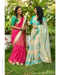 L14G-EEQ - Pink & Beige Pure Kota Cotton Saree