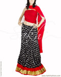 LHP-14854 - Black & Red Pure Cotton Lehenga