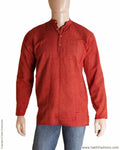 MRR-0714 - Maroon & Beige Pure Cotton Shirt