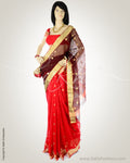 MS-0054 Red Chanderi Saree