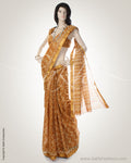 Mustard & White Cotton Saree