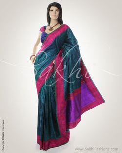 Blue & Pink Banaras Silk Saree