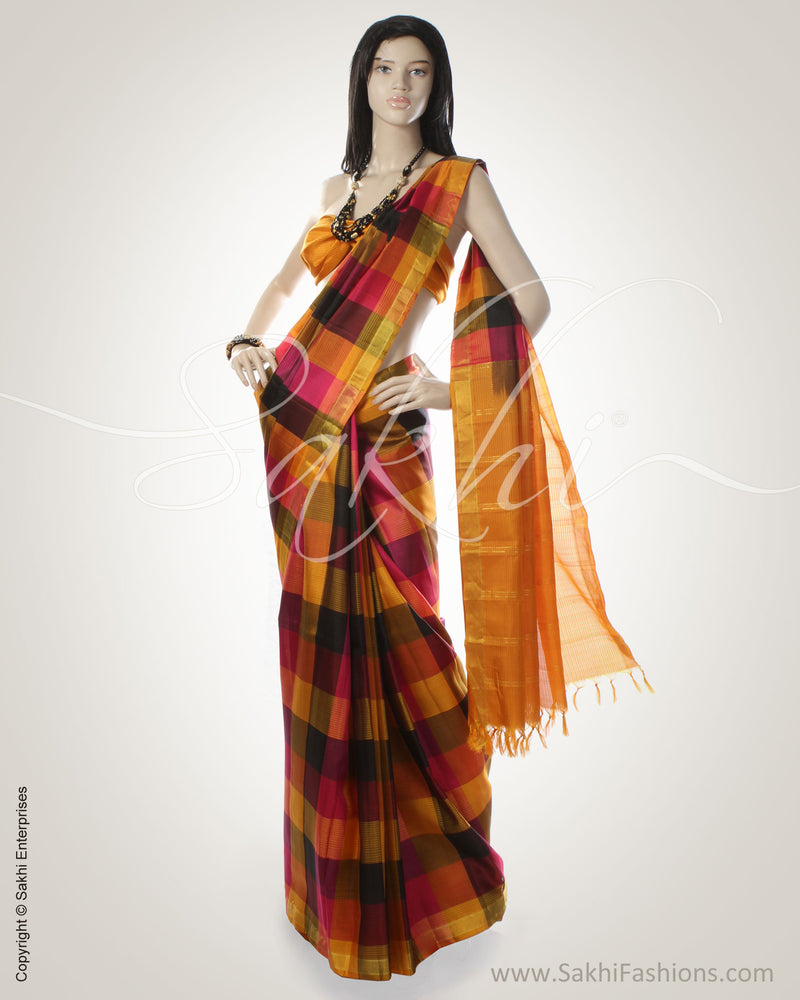 Mustard & Multi Kanchivaram  Saree