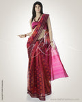 Pink & Multi Synthetic Silk Saree