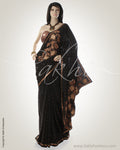 Black & Antique Crepe Saree