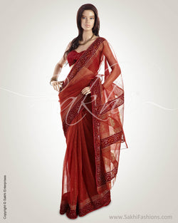MSL-29724 - Red Pure Kota Cotton Saree