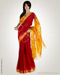 MSM-20530 Red & Mustard Cotton & Silk Saree