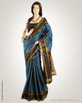 MSM-25244 Blue & Black Pure Silk Saree