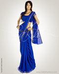 MSM-25630 Blue & Gold Pure Crepe Saree