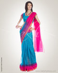MSM- 29257 - Blue & Pink Silk Kota Saree