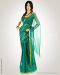 MSM-29252 Green & Gold Pure Silk Saree