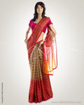 MSN-10311 - Beige & Pink Pure Silk Kota Saree