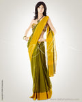MSN-1116 - Green & Mustard Pure Cotton Saree