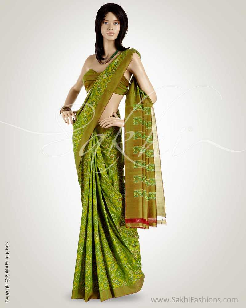 MSN-11417 Green & Multi Cotton & Silk Saree