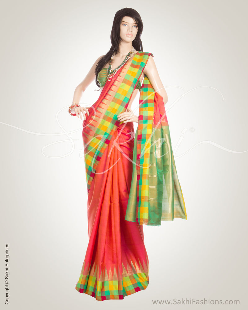 MSN-1159 - Pink & Multi Kanchivaram Silk Saree