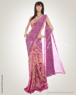 MSN-11922 Purple & Multi Crepe Silk Saree