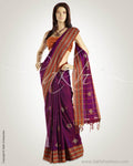 MSN-11923 - Violet Purple & Mustard Pure Cotton Saree
