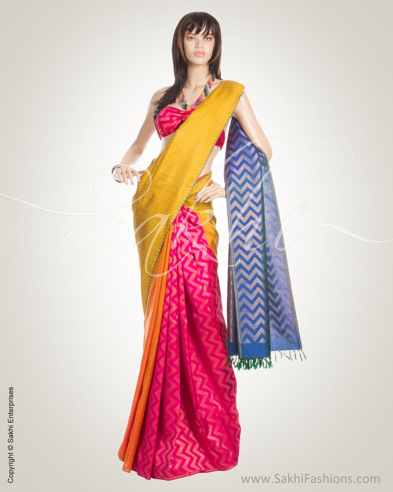 MSN-1233 - Yellow & Multi Kanchivaram Silk Saree