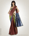 MSN-12866 Blue & Green Pure Tussar Silk Saree