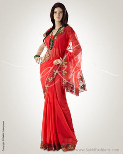 MSN-13038 - Pink & Gold Pure Chanderi  Saree