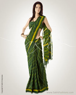 MSN-13638 - Green & Yellow Pure Kota Cotton Saree