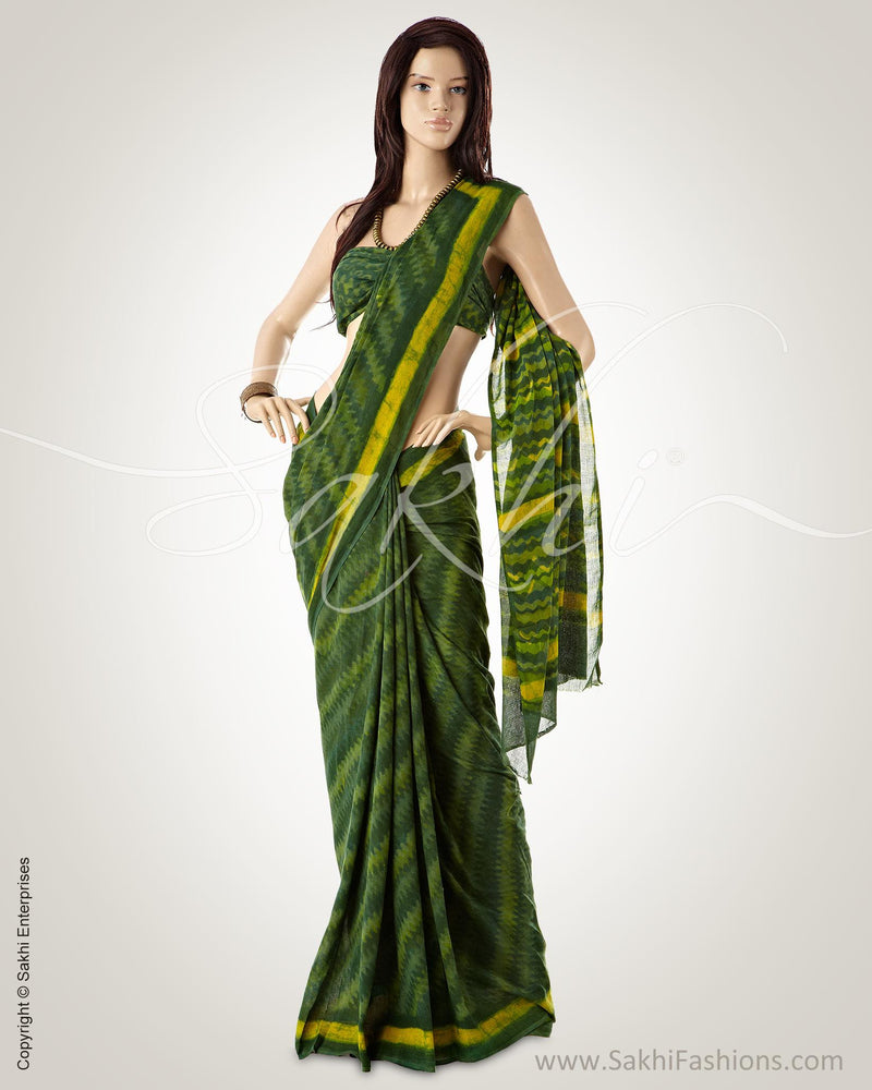 MSN-13638 - Green & Yellow Pure Kota Cotton Saree