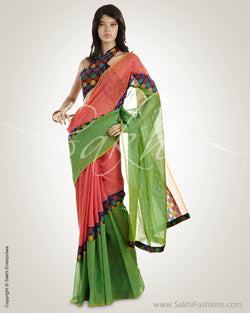 MSN-14217 Pink & Multi Pure Cotton Saree