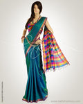 MSN-14448 Blue & Multi Pure Silk Saree