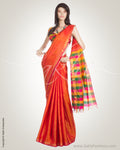 MSN-14452 - Orange & Multi Pure Silk Saree