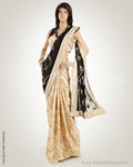 MSN-15141 Black & Beige Pure Tussar Silk Saree