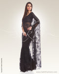 SR-0472 Black French Lace Saree