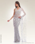 SR-0462 Silver French Lace saree