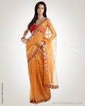 MSO-11251 - Peach & Orange Pure Tissue Kota Saree