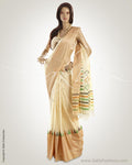 MSO-1620 - Cream & Beige Pure Cotton Saree
