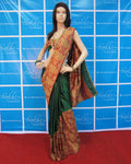 MSO-17093 - Green & Orange Pure Kanchivaram Silk Saree