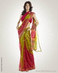 MSO-1752 - Pink & Multi Faux Georgette Saree