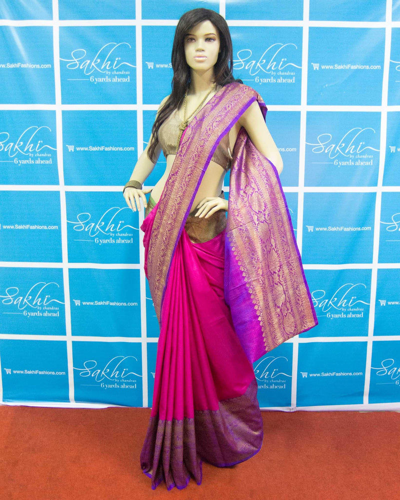 MSO-23384 - Pink & Multi Pure Banarasi Silk Saree