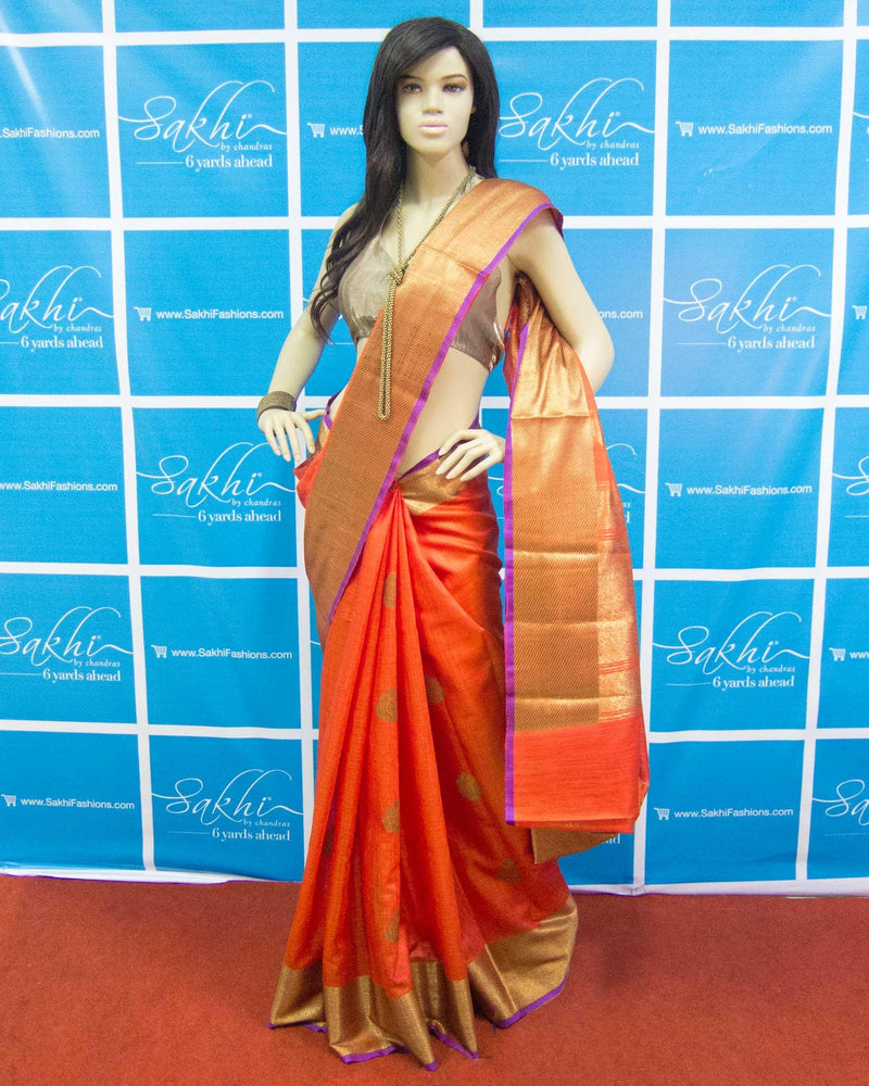 MSO-23385 - Red & Gold Pure Banarasi Silk Saree
