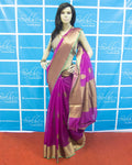 MSO-23387 - Pink & Gold Silk & Cotton Saree