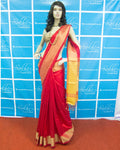 MSO-23777 - Red & Orange Pure Tussar Silk Saree