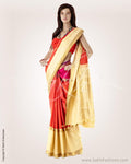 MSO-24498 - Cream & Multi Pure Kanchivaram Silk Saree