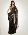 MSO-2719 Black & Gold Pure Crepe Silk Saree
