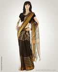 MSO-3079 Black & Gold Pure Organza Silk Saree
