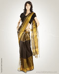 MSO-3084 Black & Gold Pure Organza Silk Saree