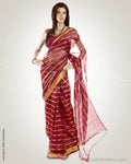 MSO-3086 Purple & Gold Pure Organza Silk Saree
